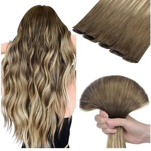 #3 Doores Sew in Real Human Hair Extensions, 18 Inch Balayage 50g